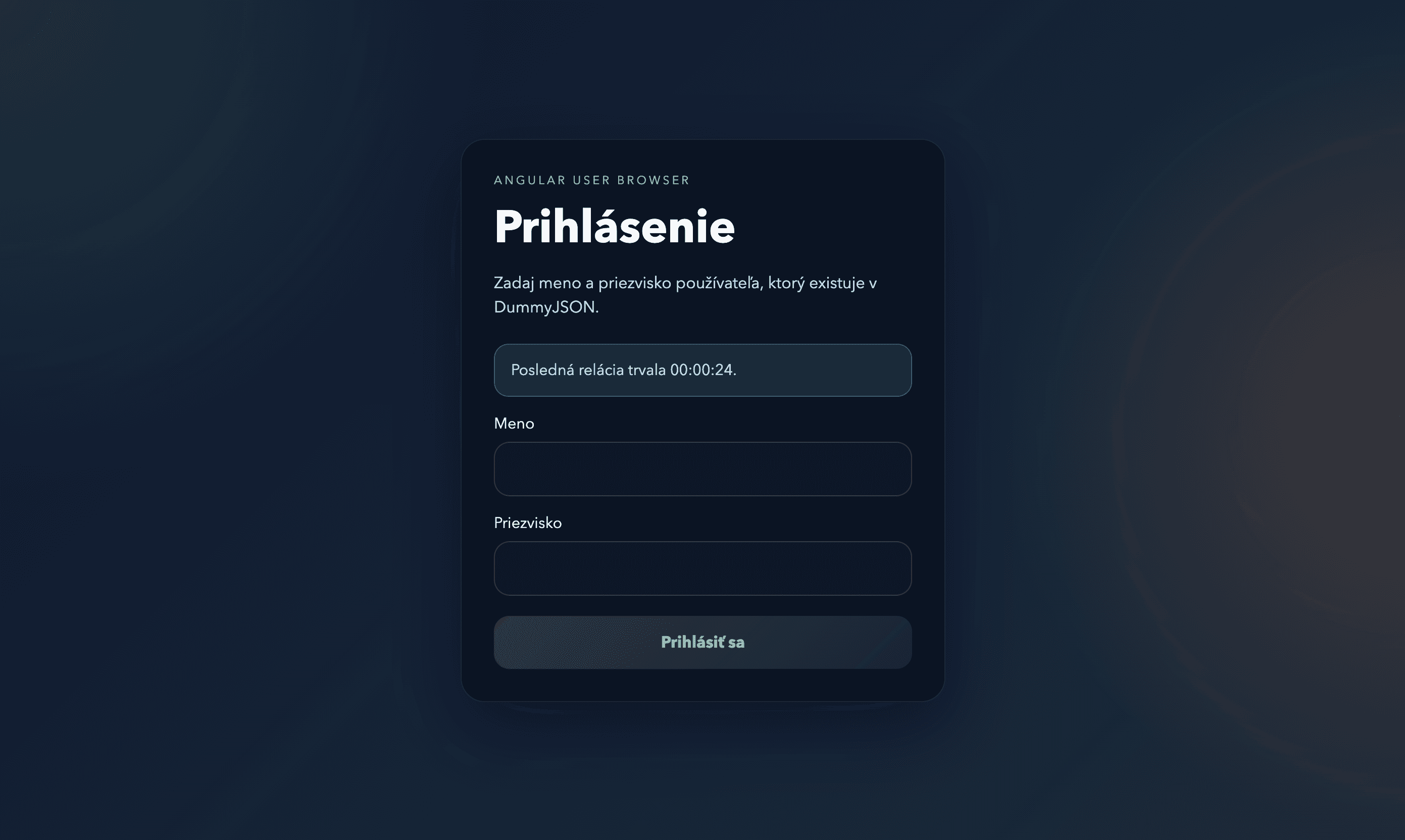 Angular user browser Logout screen