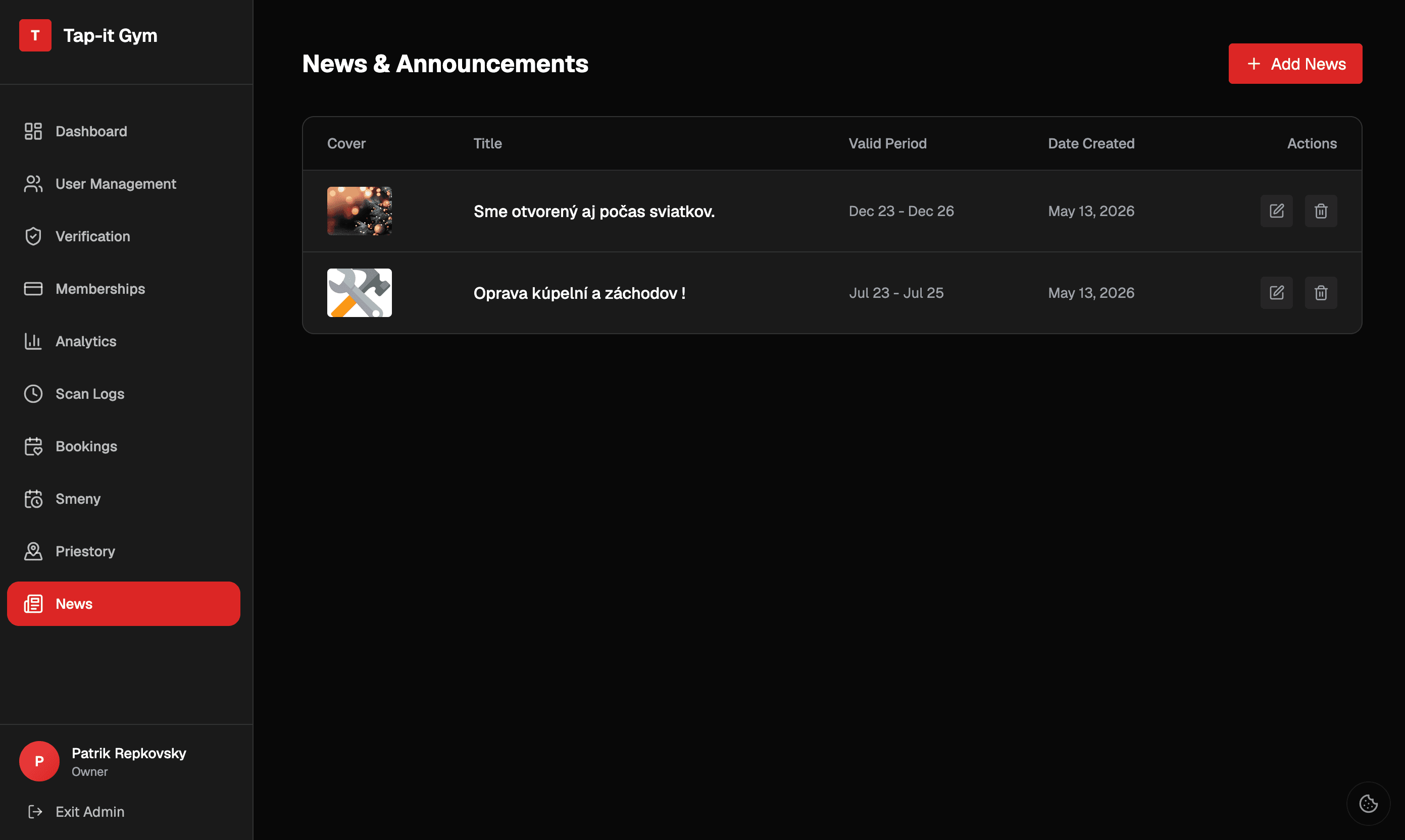 Tap-it News page