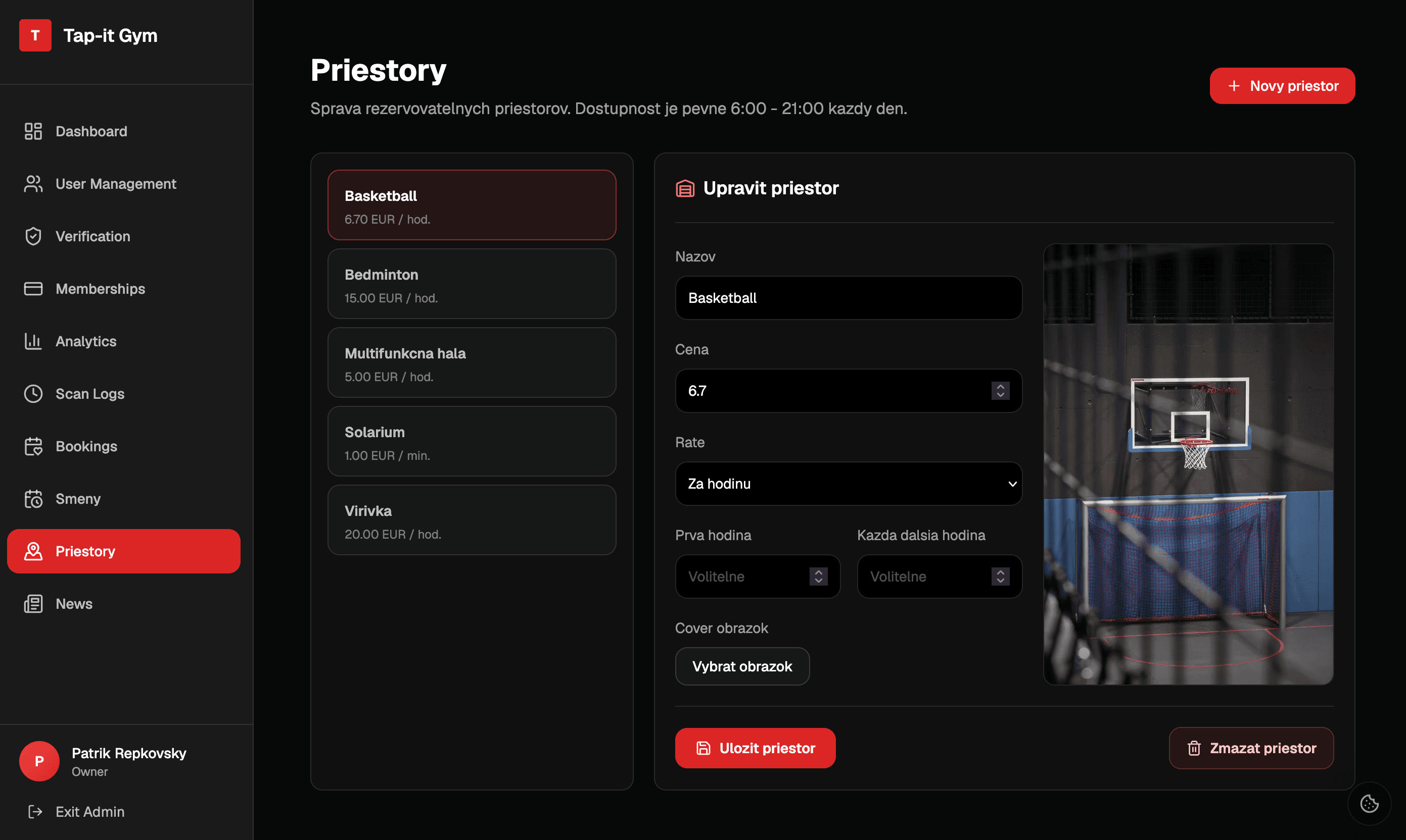 Tap-it Priestory page