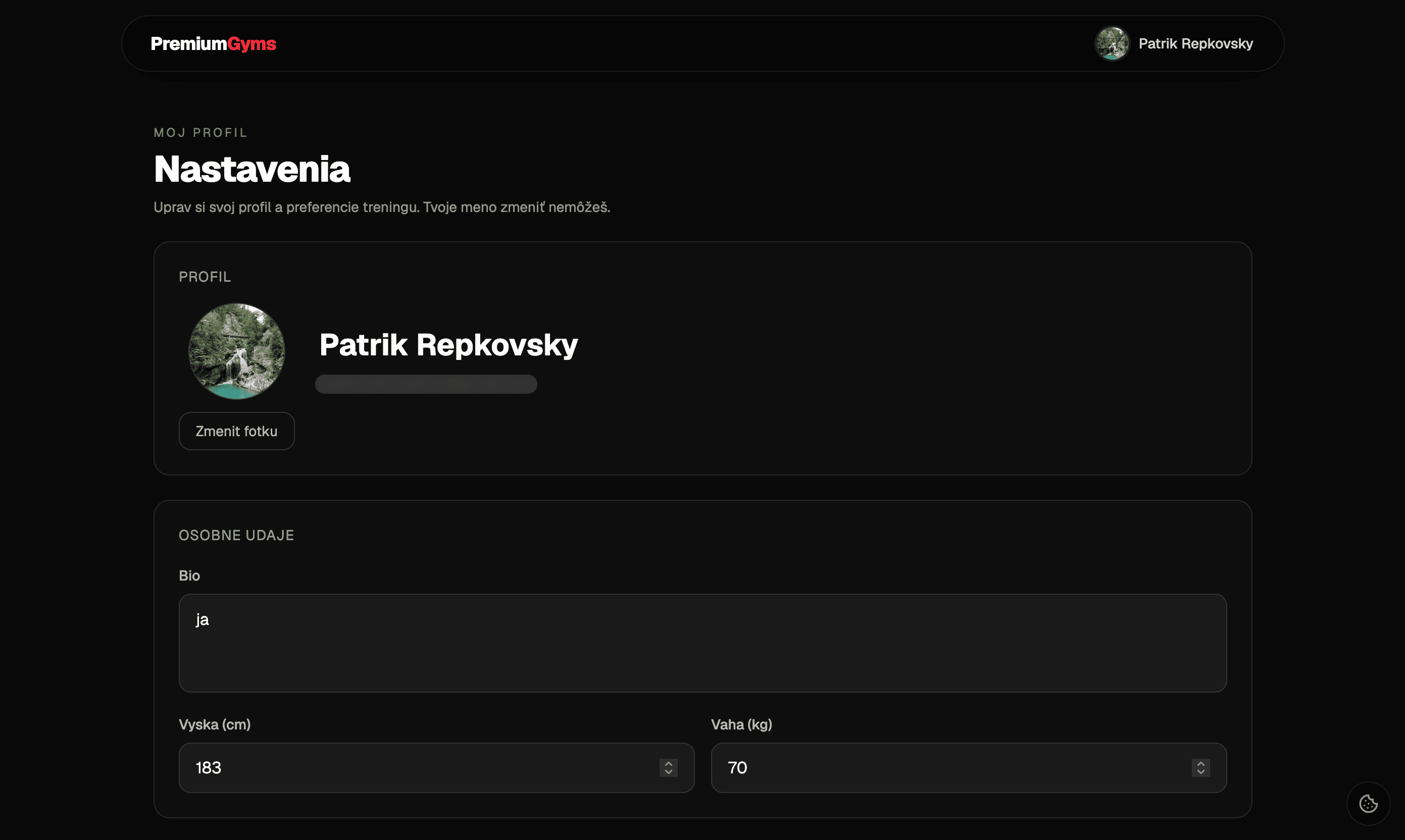 Tap-it Settings page